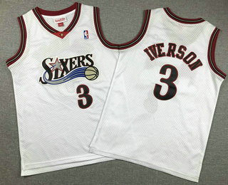Youth Philadelphia 76ers #3 Allen Iverson White 1997 Hollywood Classic Swingman Jersey
