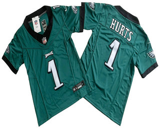 Youth Philadelphia Eagles #1 Jalen Hurts Green 2023 FUSE Vapor Stitched Jersey