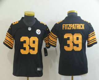 Youth Pittsburgh Steelers #39 Minkah Fitzpatrick Black 2016 Color Rush Stitched NFL Nike Limited Jersey