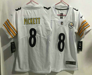 Youth Pittsburgh Steelers #8 Kenny Pickett 2022 White Vapor Untouchable Limited Stitched Jersey