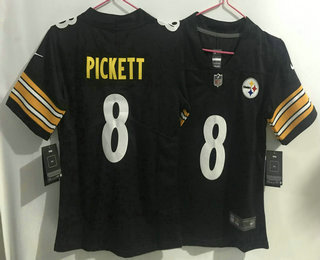 Youth Pittsburgh Steelers #8 Kenny Pickett Black 2022 Vapor Untouchable Stitched NFL Nike Limited Jersey