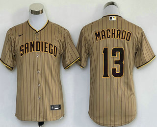 Youth San Diego Padres #13 Manny Machado Brown Stitched MLB Cool Base Nike Jersey