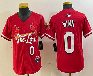 Youth St Louis Cardinals #0 Masyn Winn Red 2024 City Connect Limited Stitched Baseball Jersey