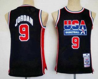 Youth USA Basketball 1992 Olympic Dream Team #9 Michael Jordan 1992 Blue Swingman Throwback Jersey