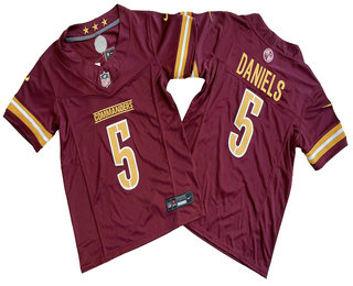 Youth Washington Commanders #5 Jayden Daniels Limited Red FUSE Vapor Jersey