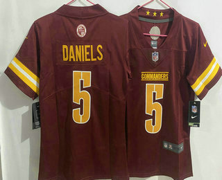 Youth Washington Commanders #5 Jayden Daniels Limited Red Vapor Jersey